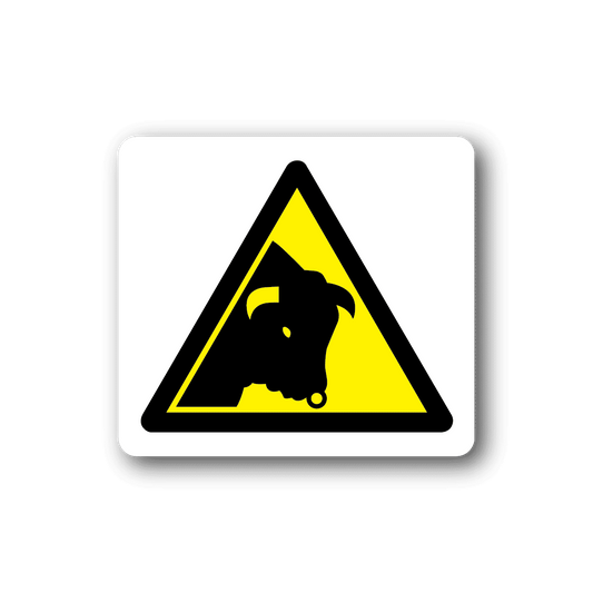 Image of Caution Bull Sticker