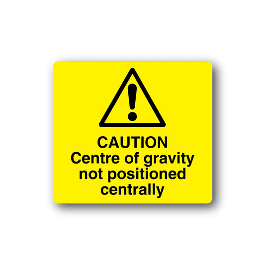 Image of Caution Center Of Gravity Not Positioned Centrally Sticker