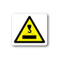 Caution crane sticker with yellow warning triangle and hanging load symbol 3