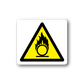 Flammable liquids caution sticker with yellow warning triangle and flame icon