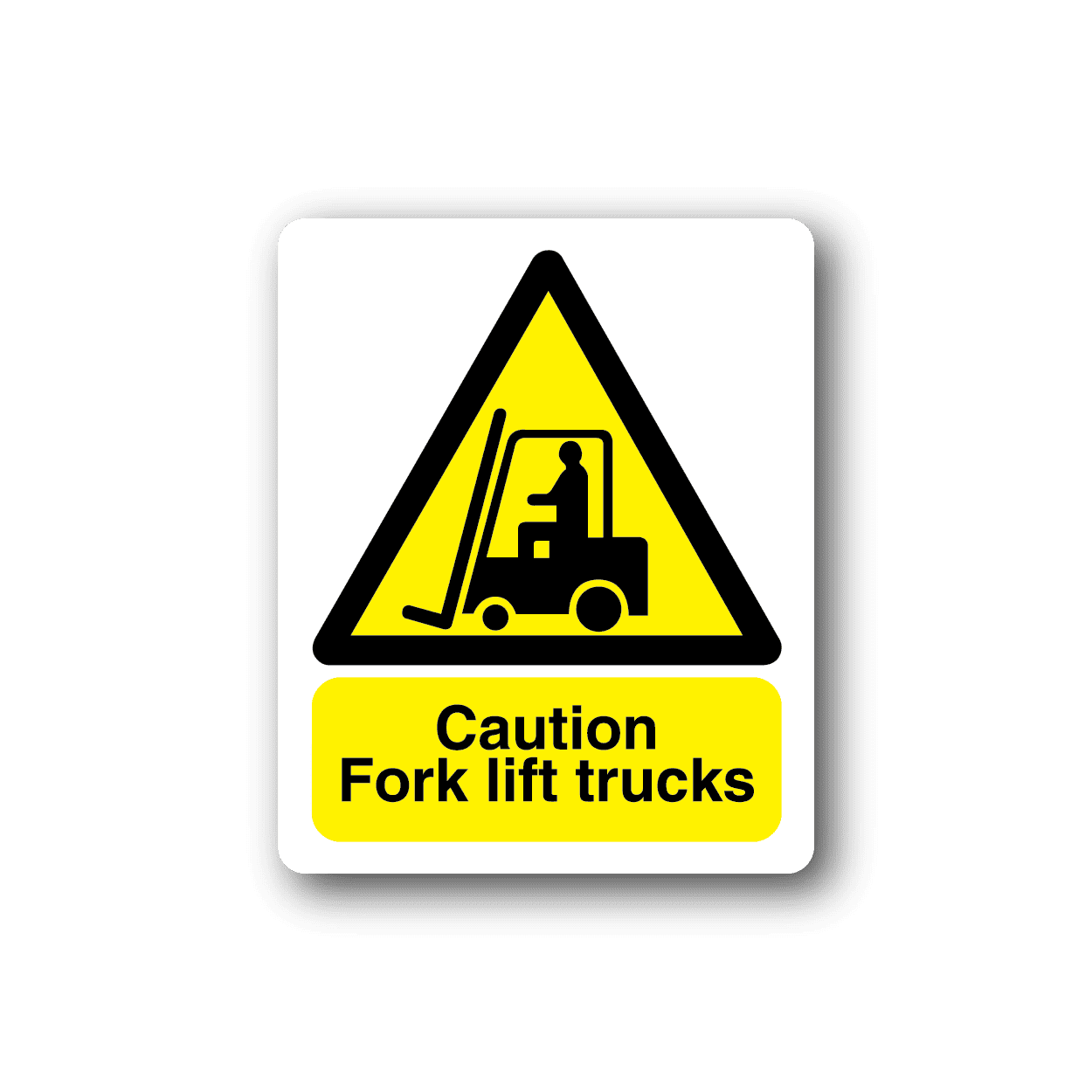 Image of Caution Fork lift Trucks Rectangle Sticker