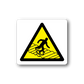 Fragile panels caution sticker with yellow hazard triangle and fragile icon