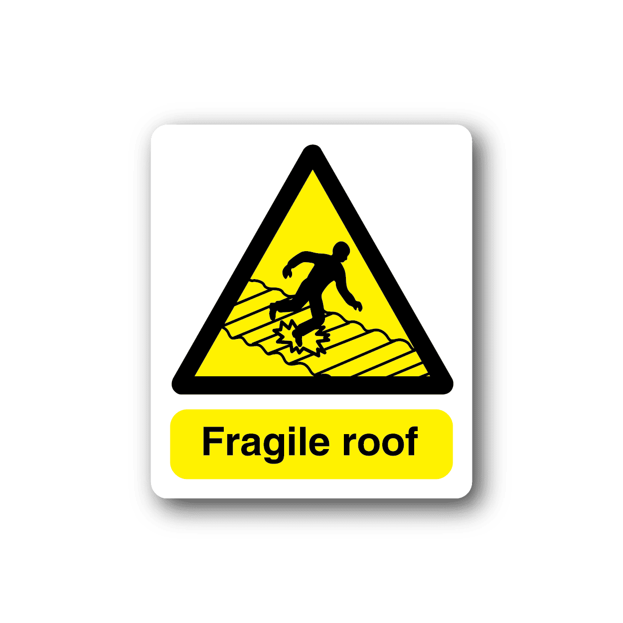 Image of Caution Fragile Roof Sticker