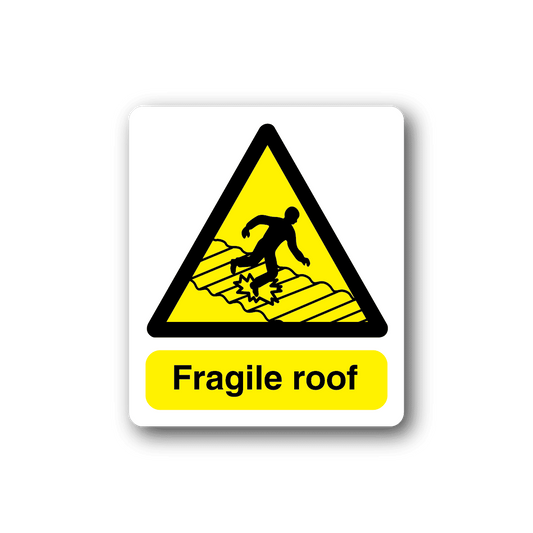 Image of Caution Fragile Roof Sticker