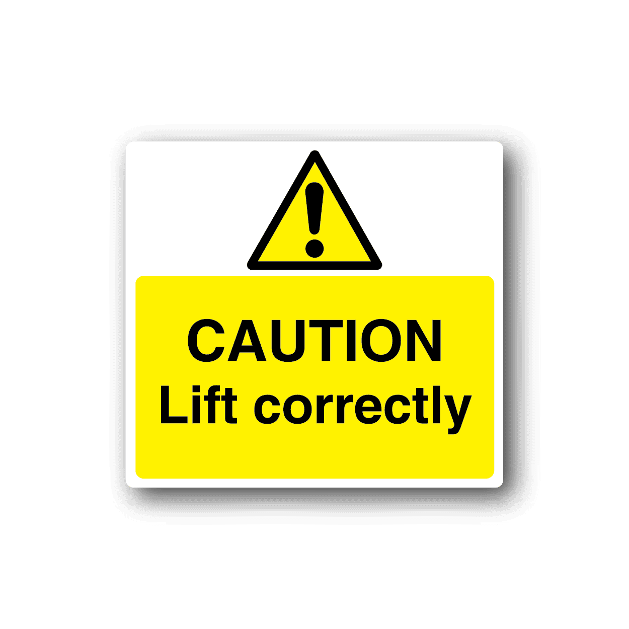 Image of Caution Lift Correctly Sticker