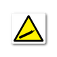 Caution nitrogen sticker with yellow triangle and black nitrogen warning symbol