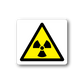 Radioactive caution sticker with trefoil symbol