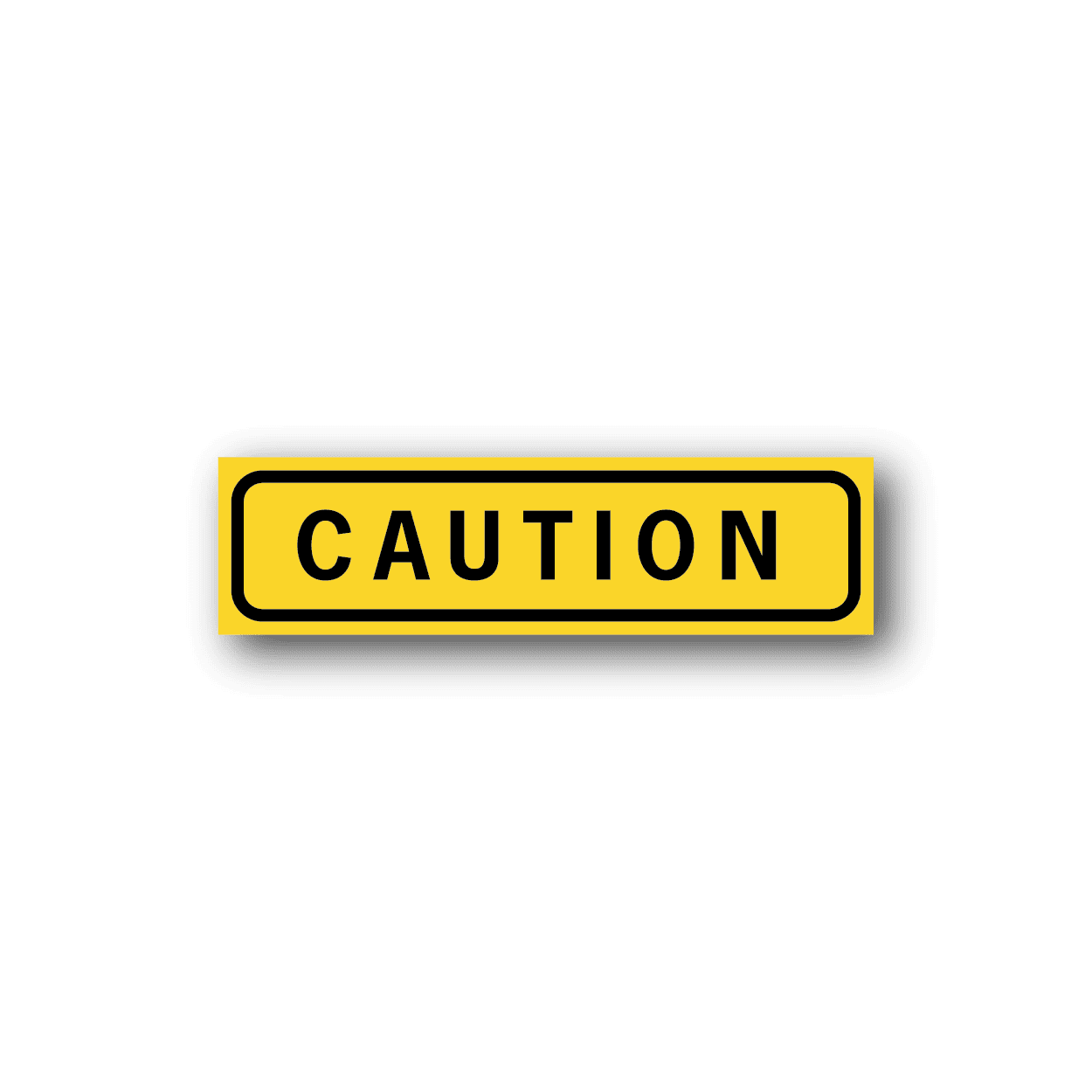 Image of Caution Rectangle Sticker