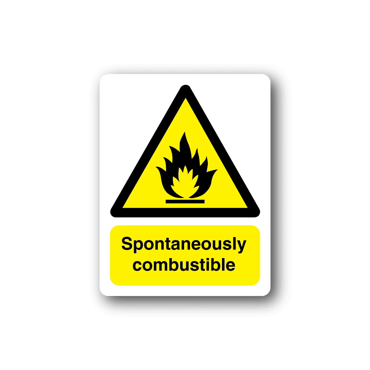 Image of Caution Spontaneously Combustible Sticker