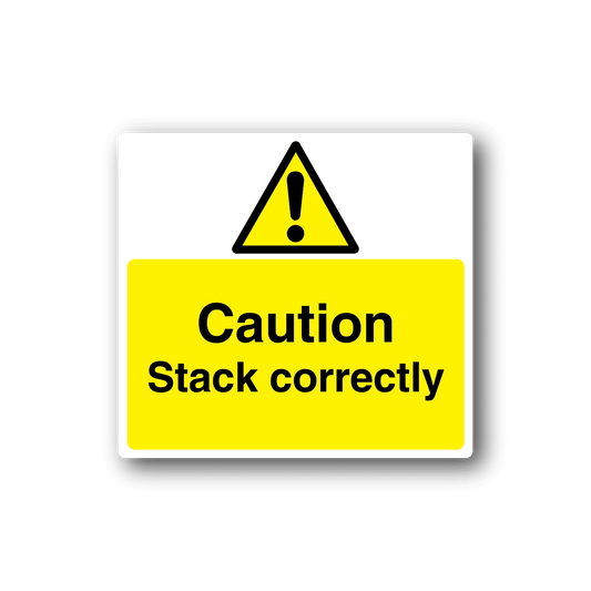 Image of Caution Stack Correctly Sticker