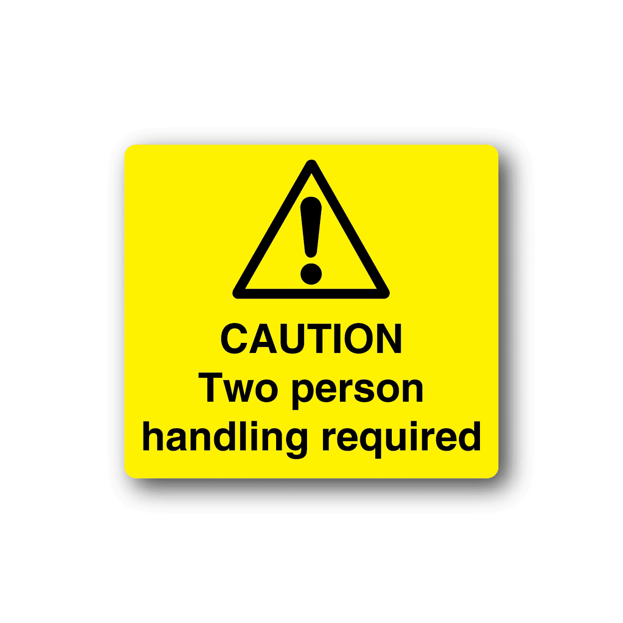 Image of Caution Two Person Handling Required Sticker