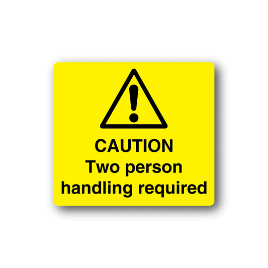 Image of Caution Two Person Handling Required Sticker
