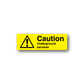 Caution underground services sticker with yellow warning label and black hazard text