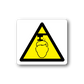 Caution head warning sticker: yellow triangle with head silhouette
