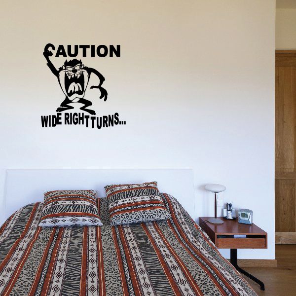 Image of Caution Wide Right Turns Decal