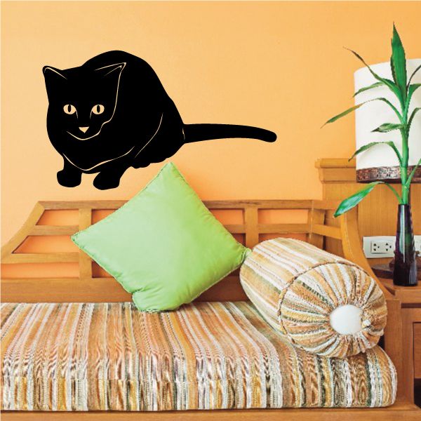 Image of Cautious Sitting Kitty Decal