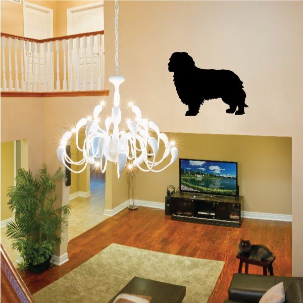 Cavalier King Charles Spaniel wall decal, black dog silhouette