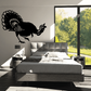 Turkey silhouette wall decal, black outline with detailed feathers and beak