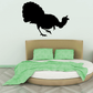 Black turkey silhouette wall decal with walking posture