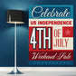 Fourth of July weekend sale business sticker with Celebrate and 4th of July text