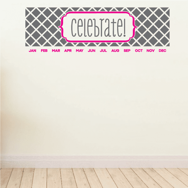 Image of Celebration Monthly Calendar Printed Die Cut Wall Decal