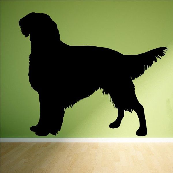 Irish setter breed decal, black dog silhouette standing side view