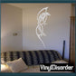 Celtic hawk decal, white outline bird design on a wall surface