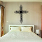 Black Celtic knot cross wall decal with interwoven knot design