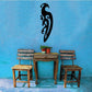Celtic peacock wall decal, black interlaced bird silhouette