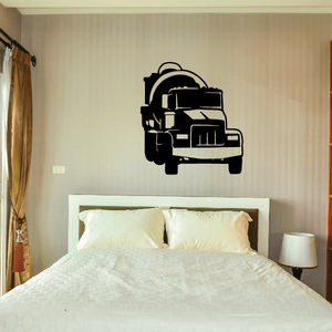 Cement truck wall decal showing a black and gray truck silhouette