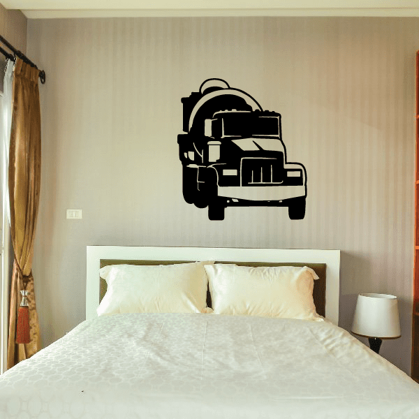 Cement truck wall decal showing a black and gray truck silhouette