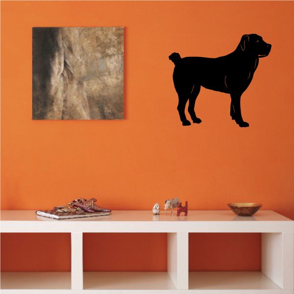 Dog silhouette wall decal of Central Asian ovcharka, standing, black, single figure