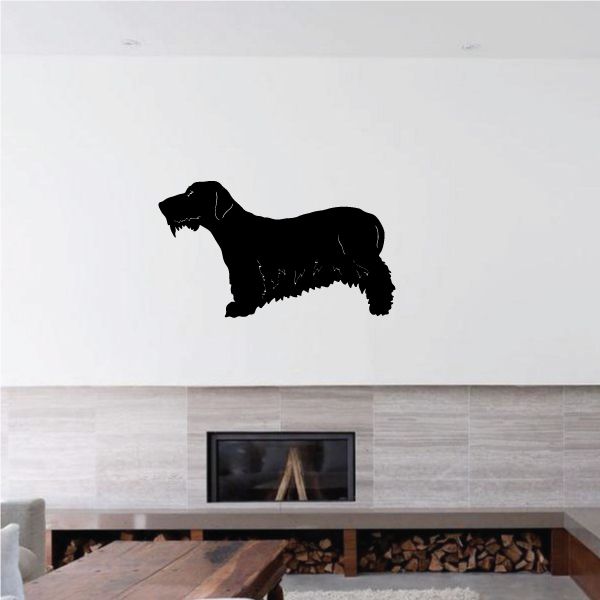 Cesky terrier decal, black dog silhouette