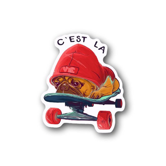 Image of Cest la vie Pug Sticker