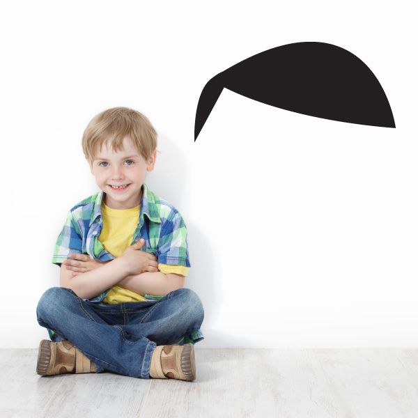 Black stylized face wall decal vinyl