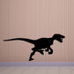 Charging Allosaurus dinosaur decal, black side-profile running silhouette