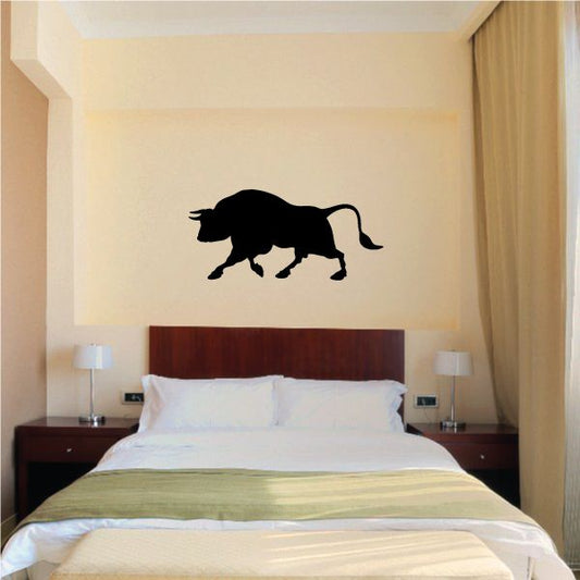 Image of Charging Silhouette Bull Decal