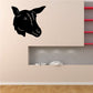 Sheep head wall decal, black silhouette with white eye and muzzle details