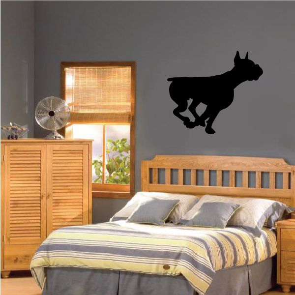 Boxer dog decal with black silhouette standing and facing right