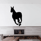 Black pony silhouette wall decal, running pose with flowing tail