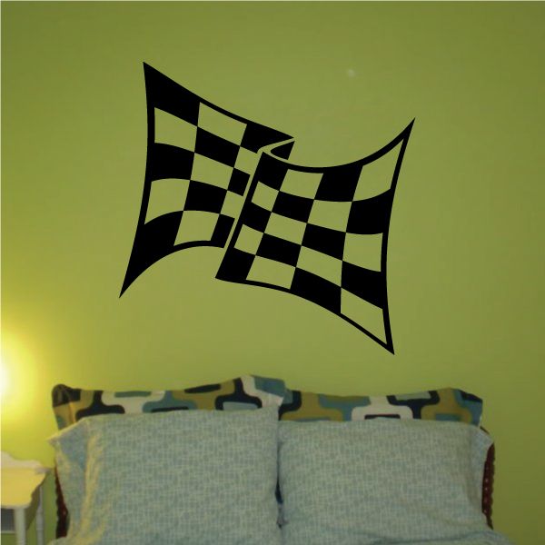 Image of Checkered Flag Wall Decal - Vinyl Decal - Car Decal - CF08002