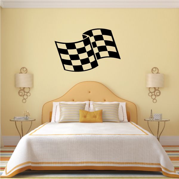 Image of Checkered Flag Wall Decal - Vinyl Decal - Car Decal - CF08005