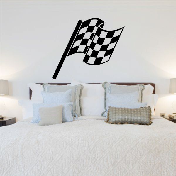 Image of Checkered Flag Wall Decal - Vinyl Decal - Car Decal - CF08008