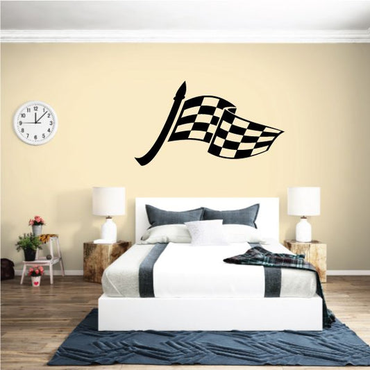 Image of Checkered Flag Wall Decal - Vinyl Decal - Car Decal - CF08009