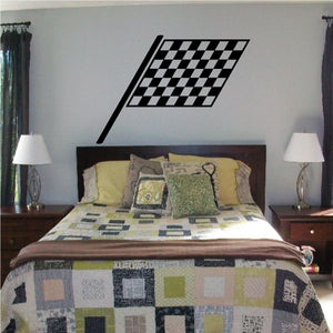 Black and white checkered flag vinyl wall decal