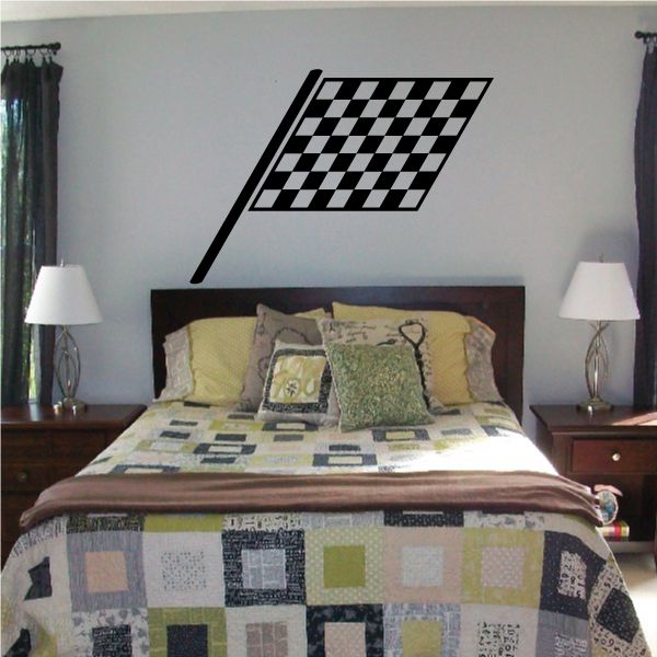 Black and white checkered flag vinyl wall decal