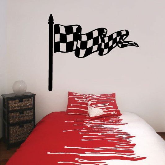 Image of Checkered Flag Wall Decal - Vinyl Decal - Car Decal - CF08030