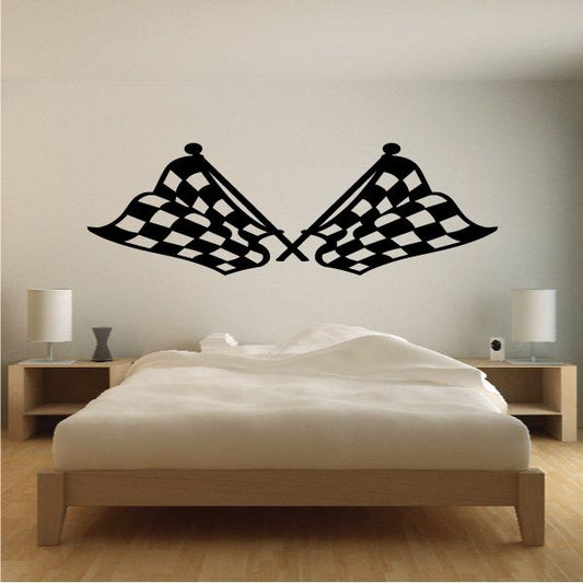 Image of Checkered Flag Wall Decal - Vinyl Decal - Car Decal - CF08033