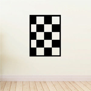 Black-and-white checkered square wall decal vinyl