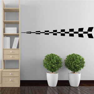 Black and white checkered pattern vinyl wall decal stripe, horizontal